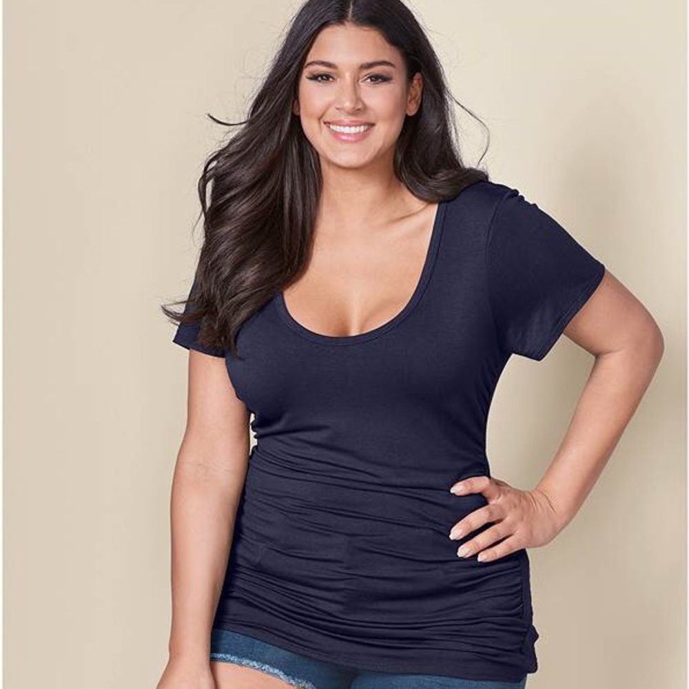 NEW Stretch Ruched Detail Summer Top, Flattering, Lightweight & Comforta…